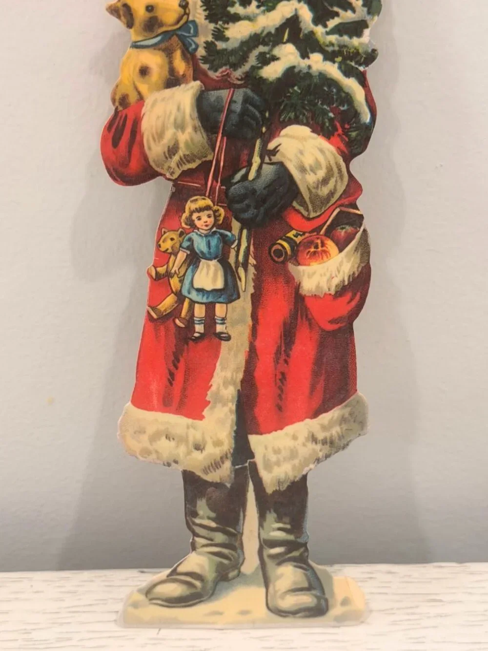 Vintage Hallmark Victorian Santa Claus Die Cut Christmas Craft Decor 8
